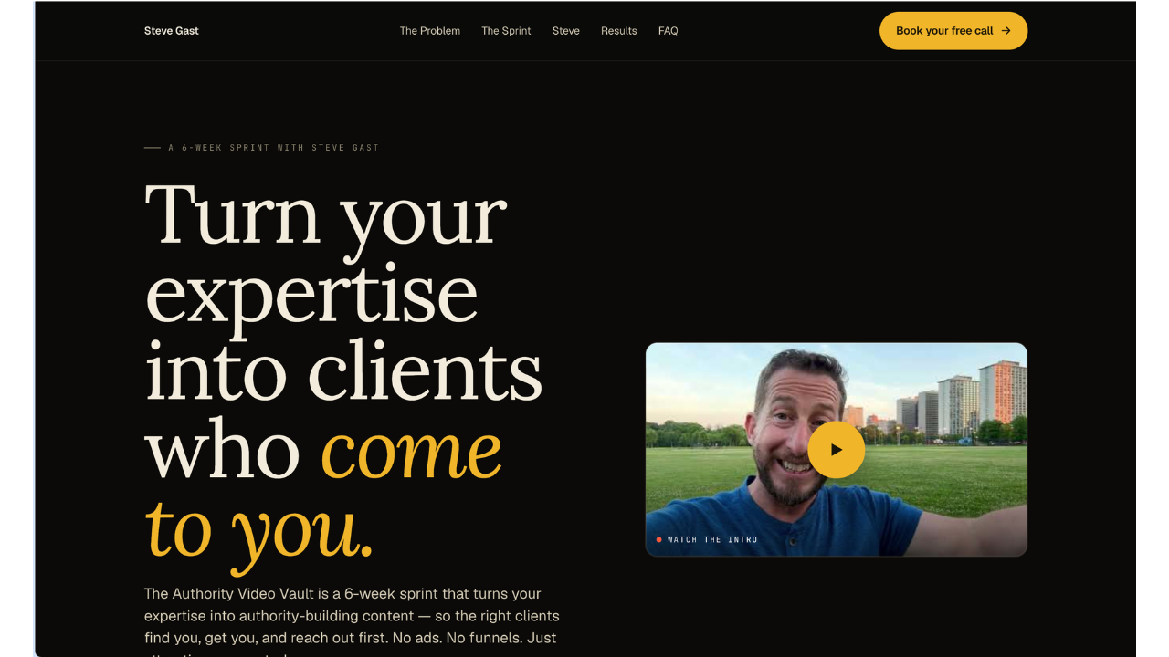 Steve Gast website screenshot